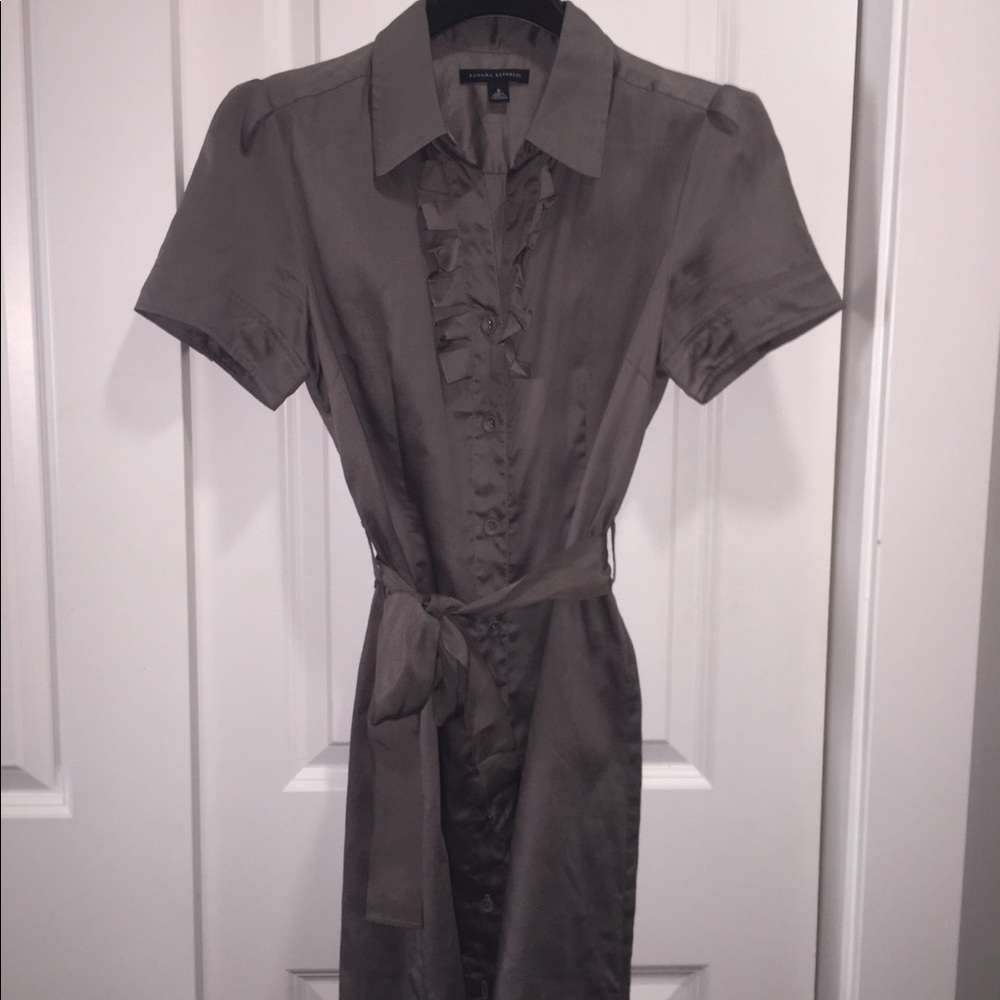 Summer fun! Light weight gray shirt dress.